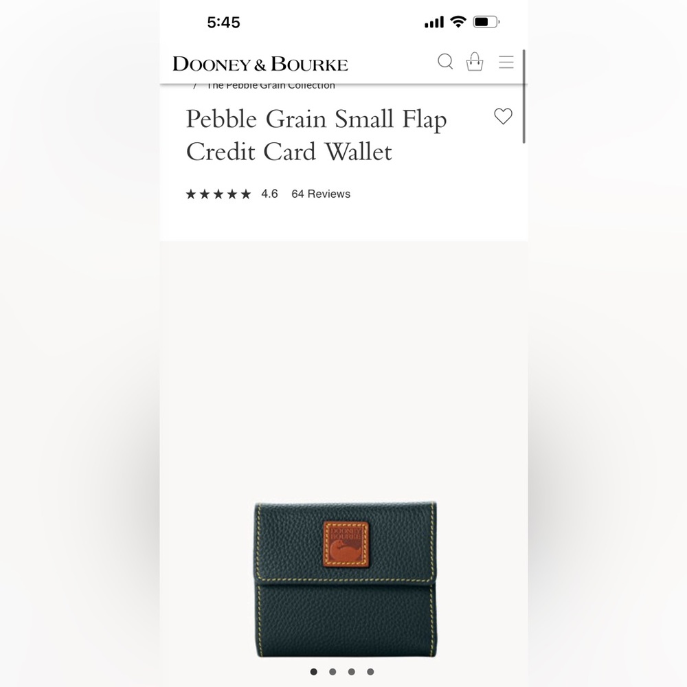 Dooney & Bourke Pebble Grain small flap trifold wallet- Green